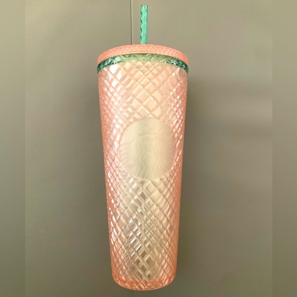 2/$40! NWT Starbucks 2023 Peach Grid Tumbler - Venti